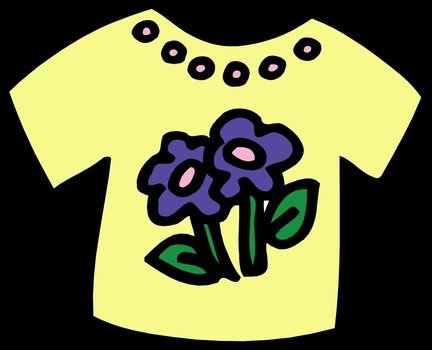 female t-shirt with flower print, Clip Art