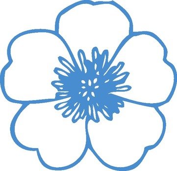 Flowers Clip Art Black White N3