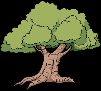 Ä°llustration of Tree in a dark