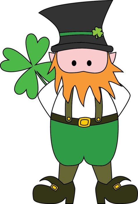drawn St. Patrick with orange beard