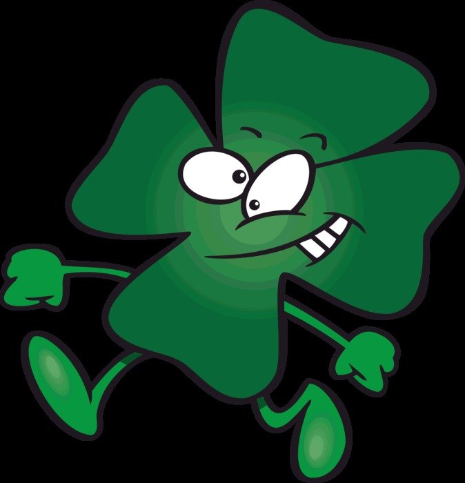 St Patricks Day Four Leaf Clover face drawing