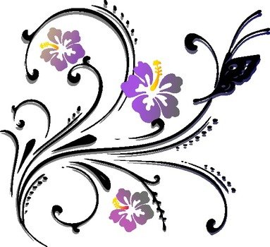 Butterfly Scroll Clip Art N3