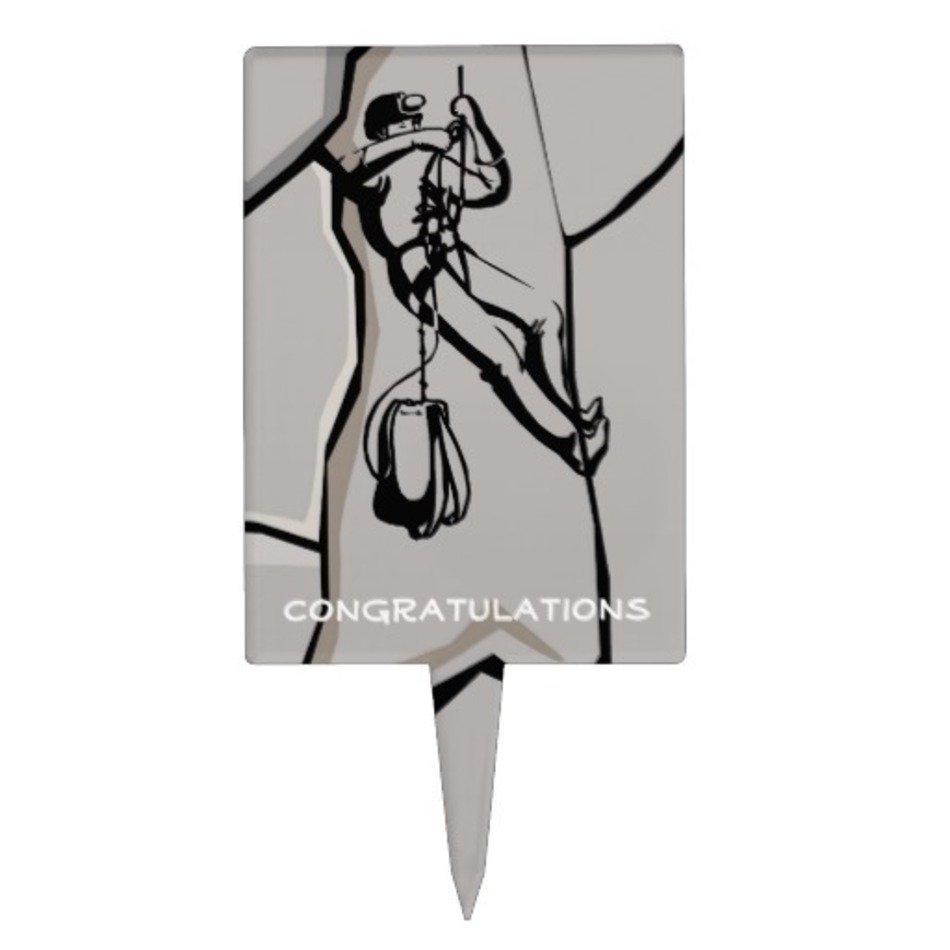 Cake Topper Features Rock Climbers Climbing With A Picture 32676