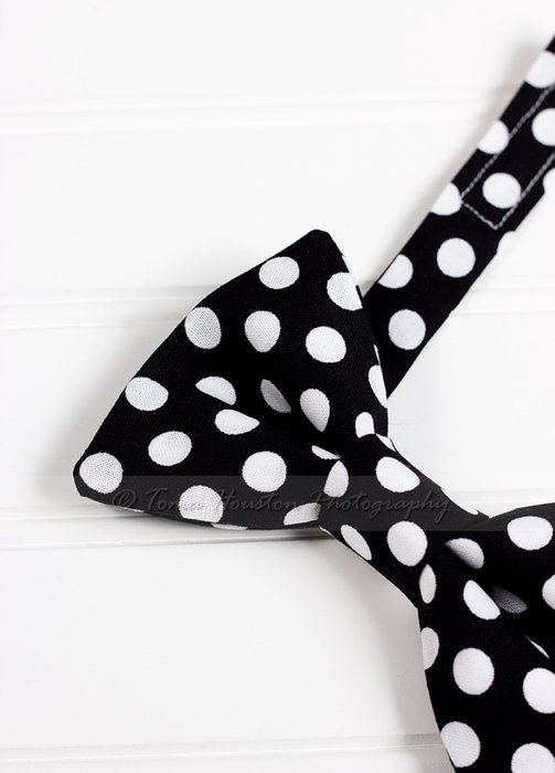 Black And White Polka Dot Bow N2