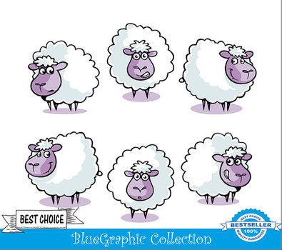 Sheep Ewe Clip Art Clipart Scrapbook Element Digital 0732