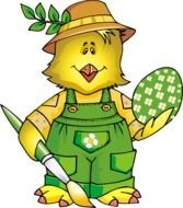 Clip art of Easter egg and chicken