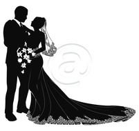 Bride And Groom Silhouette Clip Art N3