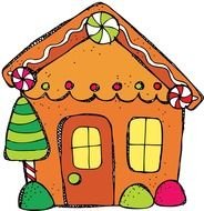 Gingerbread House Clip Art drawing