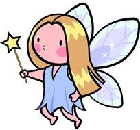 painted fairy with star magic wand