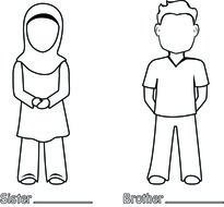 Black and White Brother And Sister Clip Art