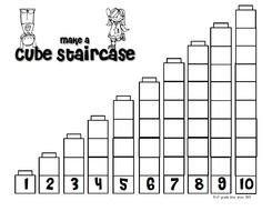 black and white columns of cubes with numbers