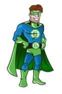 Green Superhero drawing