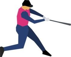 baseball player silhouette on black