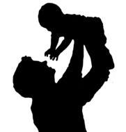 Father with baby Daughter, Silhouette