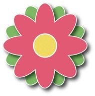 Beautiful red,yellow and green flower clipart