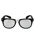 black glasses on a white background