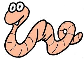 cartoon happy pink Worm