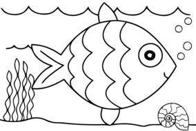 coloring page with a fish