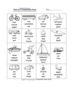 transportation worksheet 1st grade