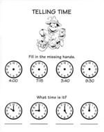 Clock Telling Time Worksheets