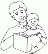 drawing of a father with son