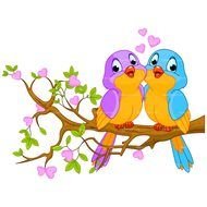 cartoon birds in love
