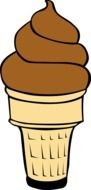 Cone with brown Ice Cream, drawing