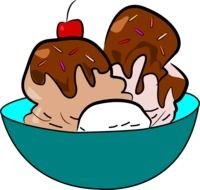 Ice Cream in bowl, Sundae, Clip Art