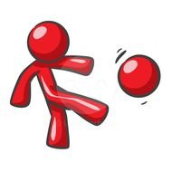 Design Mascot Kicking Ball Stock Image