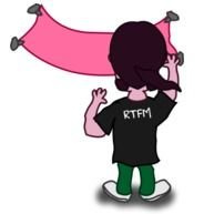 Man Hanging A Banner Comic Character Vector Clip Art