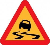 Slippery Road Sign Clip Art N2