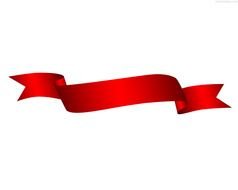 red holiday ribbon on a white background