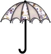 drawing of an umbrella with patterns on a white background