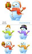 various snowmen as a graphic illustration