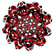 Red,white and black ornamental pattern clipart