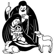 nativity, Christmas, Black And White drawing