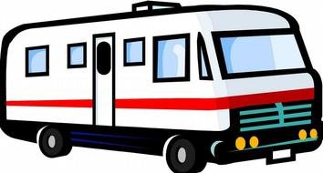 white motor home as a graphic image