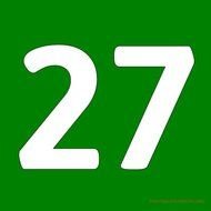 Printable Green Number 27