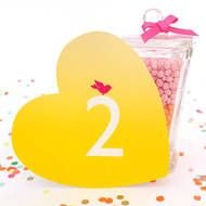 Number "2" on the yellow heart