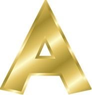 Gold Alphabet Letters Clip Art N4