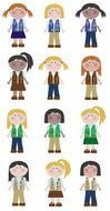 Girl Scout set Clip Art drawing