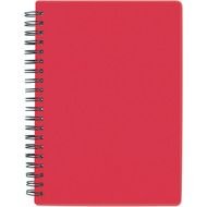 painted red notebook on a spring