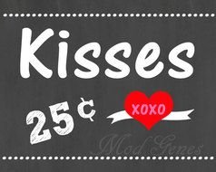 Kisses 25 Cents Sign N2