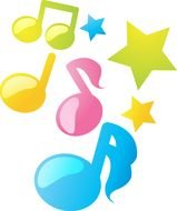 Printable Music Notes And Symbols drawing