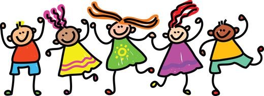 Group Of colorful dancing Kids, Clipart ,