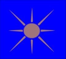 drawing of the sun on a blue background