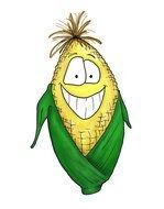 Cartoon Corn face drawing