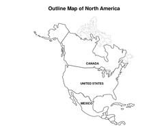 North America Outline Map drawing