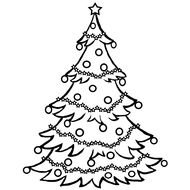Black And White Christmas Tree drawing