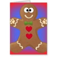 Gingerbread Man Goo Eyes Greeting Cards